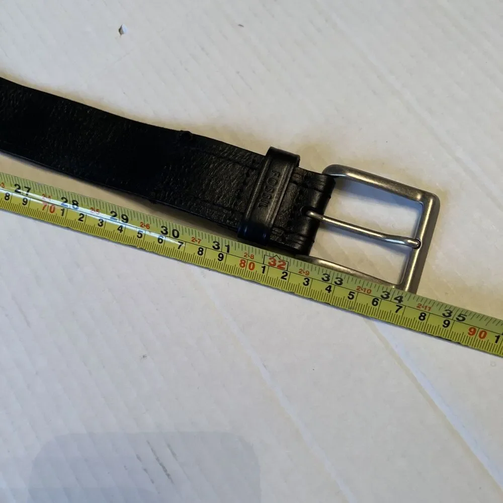 Fossil 34/85 Leather Belt Black Mens VERY GOOD
